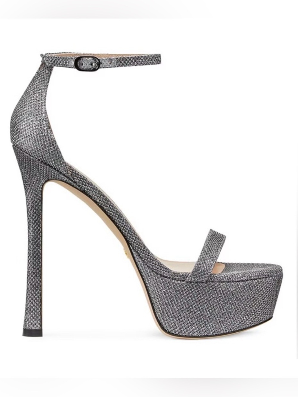 Stuart Weitzman Nudistcurve Hollywood Platform Sandals Size 8.5 Gunmetal Heels